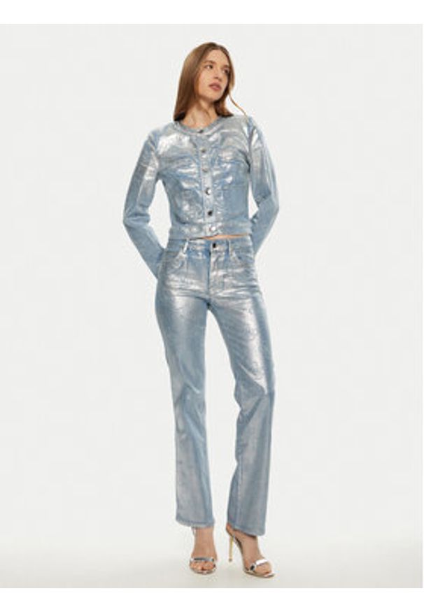 Guess Kurtka jeansowa W5RN 11D5JS1 Niebieski Regular Fit. Kolor: niebieski. Materiał: bawełna