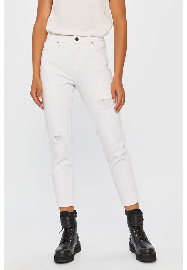 Answear Lab - Jeansy. Kolor: biały. Materiał: jeans. Wzór: gładki. Styl: wakacyjny