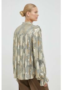 Bruuns Bazaar bluzka Hollyhock Betty damska kolor złoty wzorzysta. Kolor: złoty. Materiał: materiał, wiskoza #4
