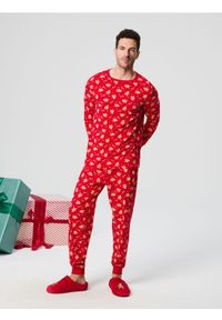 Sinsay - Piżama dwuczęściowa - czerwony. Kolor: czerwony. Materiał: bawełna. Długość: długie #1