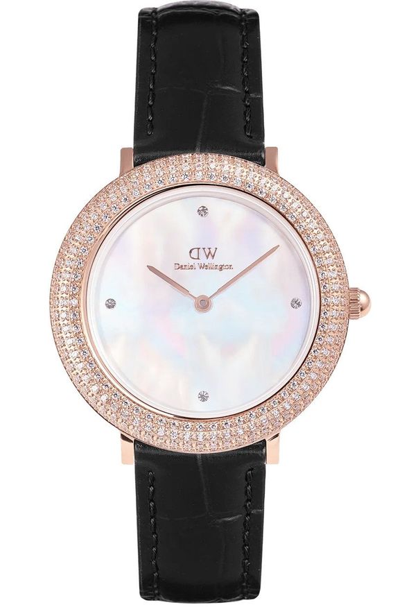 Zegarek damski Daniel Wellington DW00100827 CYRKONIE czarny. Kolor: czarny
