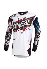 O'NEAL - Koszulka rowerowa mtb dziecięca O'neal Villain Jersey. Kolor: biały, wielokolorowy. Materiał: jersey