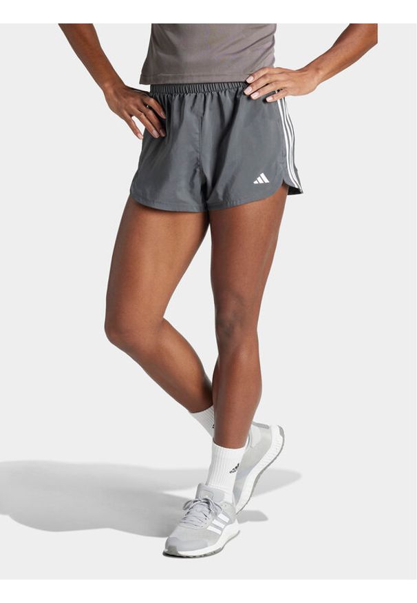 Adidas - adidas Szorty sportowe Pacer Training 3-Stripes IS2173 Szary Regular Fit. Kolor: szary. Materiał: syntetyk
