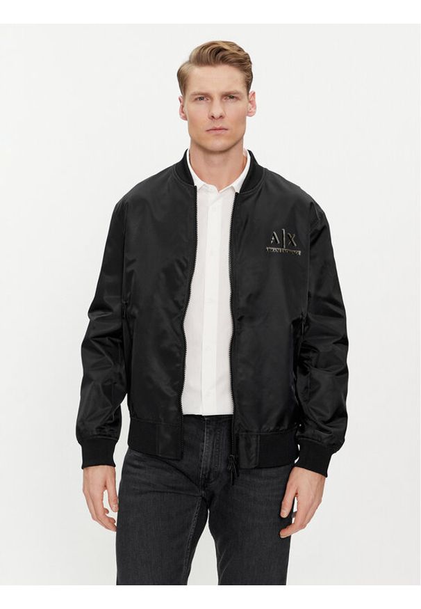 Armani Exchange Kurtka bomber 3DZBSA ZNUBZ 1200 Czarny Regular Fit. Kolor: czarny. Materiał: syntetyk