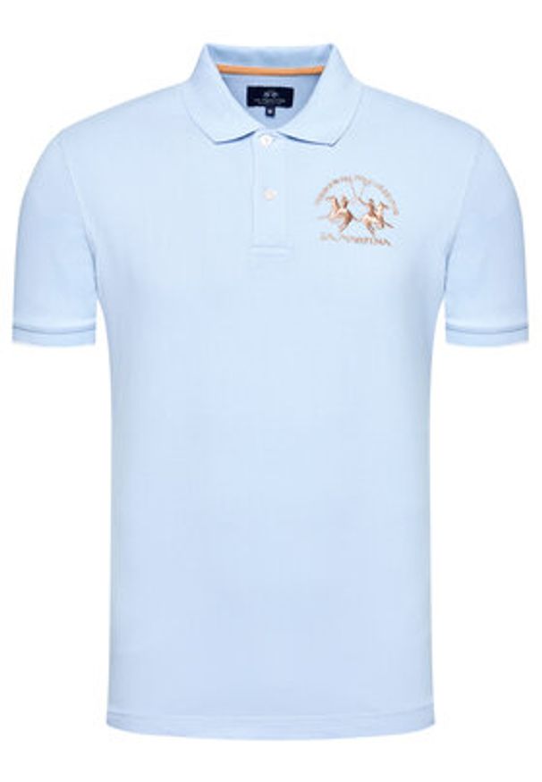 La Martina Polo CCMP01 PK001 Błękitny Regular Fit. Typ kołnierza: polo. Kolor: niebieski. Materiał: bawełna