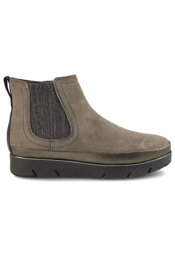 Brązowe Botki Tamaris Damskie Buty Na Platformie. Okazja: na co dzień. Kolor: brązowy. Materiał: zamsz. Obcas: na platformie. Styl: casual, elegancki