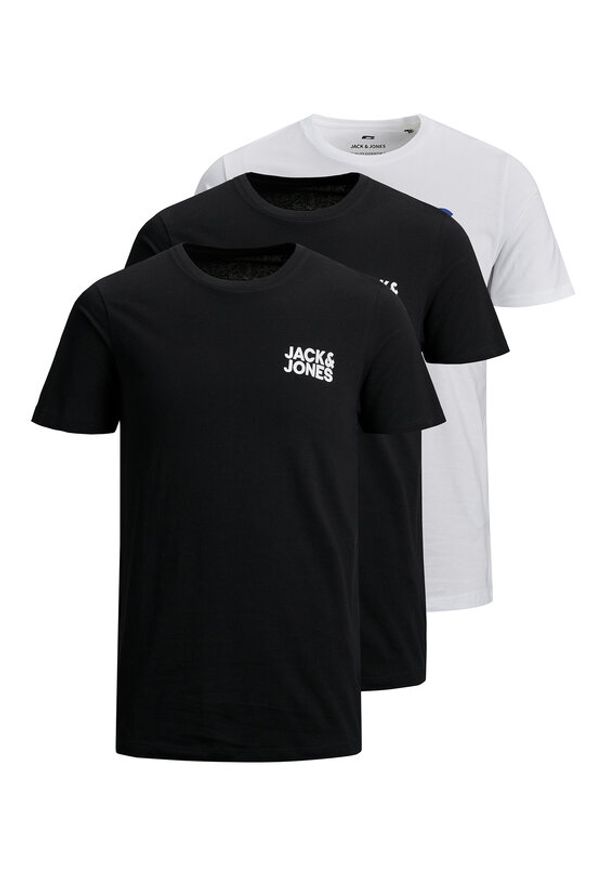 Jack & Jones Komplet t-shirtów Corp Logo 12191762 Czarny Slim Fit. Kolor: czarny. Materiał: bawełna