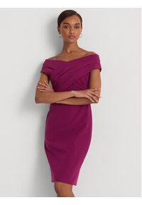 Lauren Ralph Lauren Sukienka koktajlowa 253855241012 Fioletowy Slim Fit. Kolor: fioletowy. Materiał: syntetyk. Styl: wizytowy #3