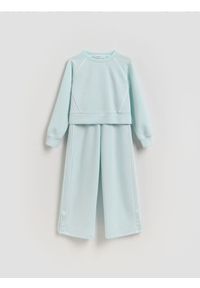 Reserved - Komplet z modalem - jasnoturkusowy. Kolor: turkusowy. Materiał: dzianina