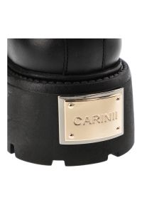 Czarne Botki Carinii Stylowe Wsuwane Workery Damskie. Okazja: na co dzień. Zapięcie: bez zapięcia. Kolor: czarny. Materiał: skóra. Styl: elegancki #5