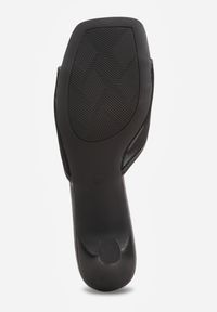 Renee - Czarne Klapki na Szpilce z Siateczkową Cholewką i Kokardą Brefia. Okazja: na co dzień. Kolor: czarny. Materiał: tiul. Obcas: na szpilce. Styl: casual. Wysokość obcasa: średni #7