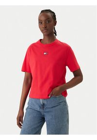 Tommy Jeans T-Shirt DW0DW22202 Czerwony Boxy Fit. Kolor: czerwony. Materiał: bawełna #1