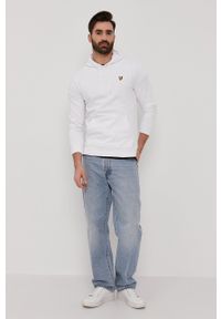 Lyle & Scott - Bluza bawełniana. Okazja: na co dzień. Typ kołnierza: kaptur. Kolor: biały. Materiał: bawełna. Wzór: gładki, aplikacja. Styl: casual #4