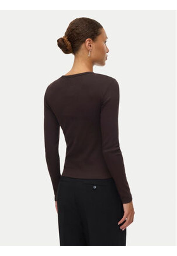 Vero Moda Top Chloe 10306897 Brązowy Slim Fit. Kolor: brązowy. Materiał: bawełna