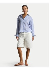 Polo Ralph Lauren Koszula 211935130503 Niebieski jasny Relaxed Fit. Typ kołnierza: polo. Kolor: niebieski. Materiał: len #2