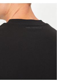 Karl Lagerfeld - KARL LAGERFELD T-Shirt 755048 544224 Czarny Regular Fit. Typ kołnierza: dekolt w karo. Kolor: czarny. Materiał: bawełna #3