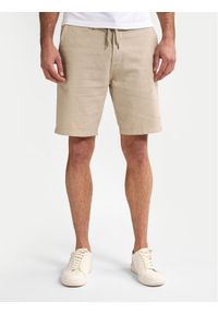 Petrol Industries Szorty materiałowe M-1050-SHO538 Beżowy Slim Fit. Kolor: beżowy. Materiał: bawełna