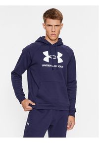 Under Armour Bluza Ua Rival Fleece Logo Hd 1379758 Granatowy Loose Fit. Kolor: niebieski. Materiał: bawełna