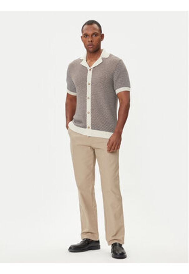 BOSS Kardigan C-Iconico 50543163 Beżowy Relaxed Fit. Kolor: beżowy. Materiał: bawełna