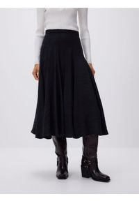 Reserved - Spódnica z modalem - czarny. Kolor: czarny. Materiał: tkanina #1