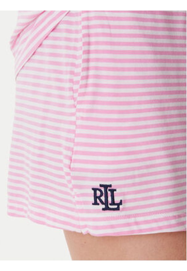 Lauren Ralph Lauren - LAUREN RALPH LAUREN Piżama ILN12503 Różowy Regular Fit. Kolor: różowy. Materiał: bawełna