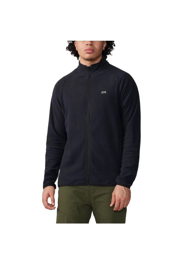 MOUNTAIN HARDWEAR - Sweter Męski Mountain Hardwear Microchill FZ. Kolor: czarny. Materiał: polar. Sezon: zima, wiosna. Sport: turystyka piesza