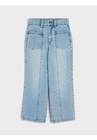 Sinsay - Jeansy straight z efektem sprania - niebieski. Kolor: niebieski #1