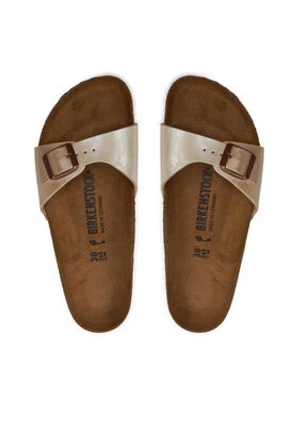 Birkenstock Klapki Madrid 0940153 Beżowy. Kolor: beżowy. Materiał: skóra