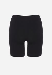 Born2be - Czarne Elastyczne Szorty Kolarki o Dopasowanym Kroju Laniresse. Kolor: czarny. Styl: elegancki