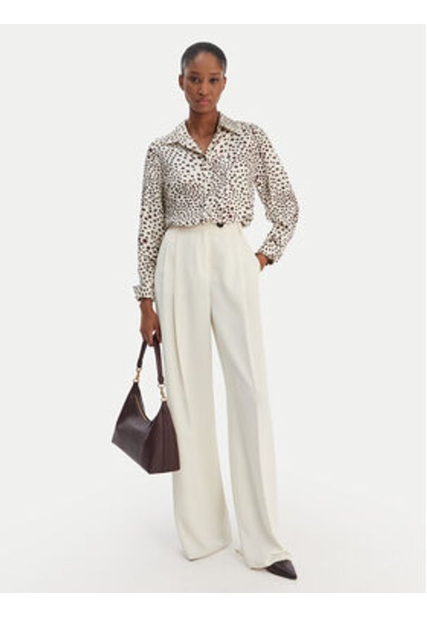 Marella Koszula Salve 2613111141 Écru Relaxed Fit. Materiał: jedwab