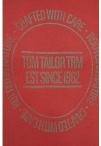 Tom Tailor - T-shirt bawełniany. Okazja: na co dzień. Kolor: czerwony. Materiał: bawełna. Wzór: nadruk. Styl: casual #5