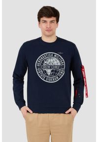 Aeronautica Militare - AERONAUTICA MILITARE Granatowa męska bluza, Rozmiar M. Typ kołnierza: bez kaptura. Kolor: niebieski #1
