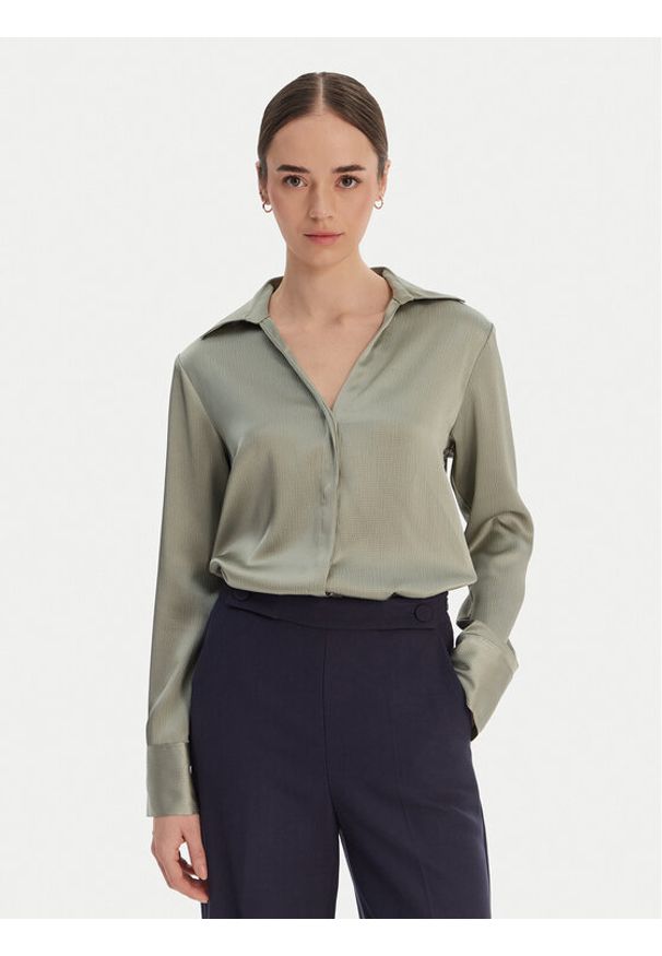 Calvin Klein Koszula Hammered LV044F129G Beżowy Regular Fit. Kolor: beżowy. Materiał: syntetyk