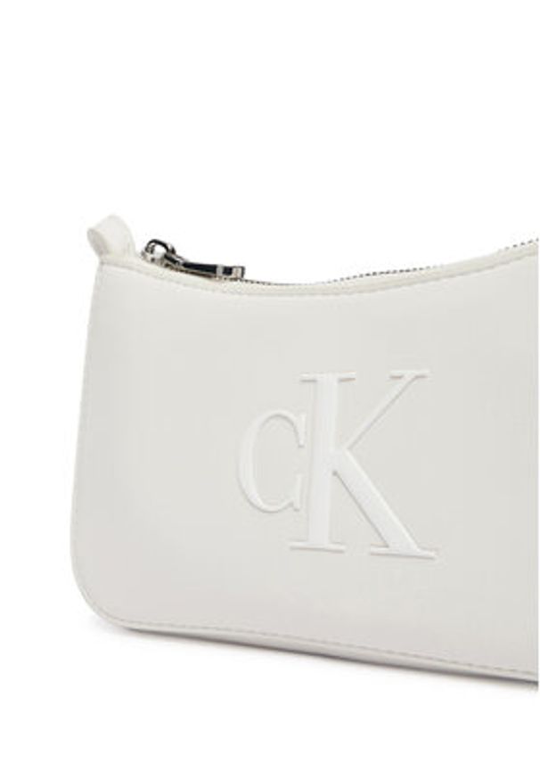 Calvin Klein Torebka Bold Ck Mini Bag LV04F1125G Biały. Kolor: biały. Materiał: skórzane