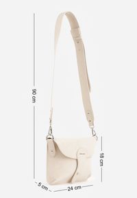 Born2be - Beżowa Torebka Listonoszka z Klapą na Szerokim Pasku Perane. Kolor: beżowy. Styl: casual, klasyczny, elegancki #5