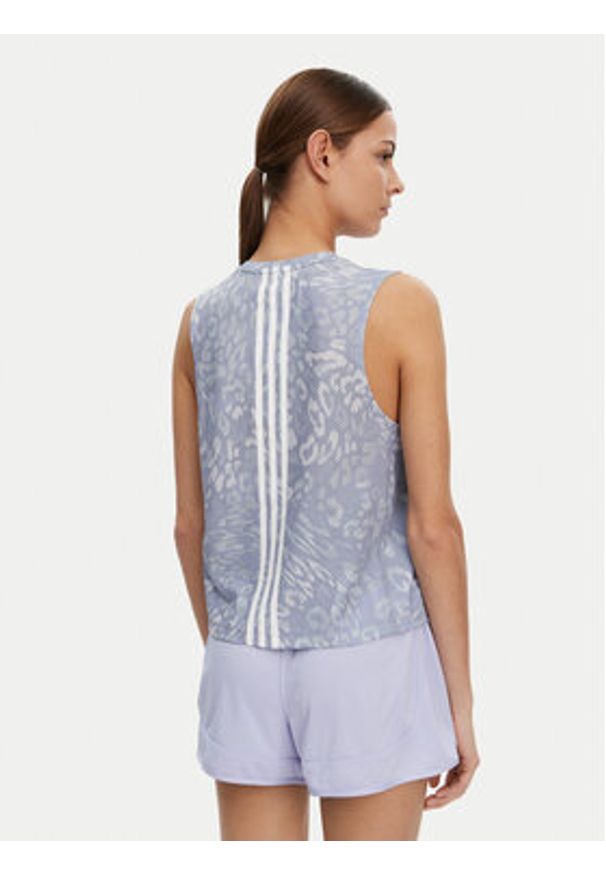 Adidas - adidas Koszulka techniczna Own the Run 3-Stripes JD7763 Niebieski Regular Fit. Kolor: niebieski. Materiał: syntetyk. Sport: bieganie