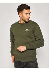 Alpha Industries Bluza Basic 188307 Zielony Regular Fit. Kolor: zielony. Materiał: bawełna #1