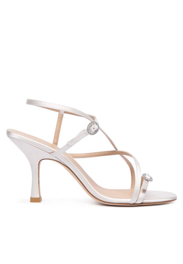 Stuart Weitzman Sandały Kensington Strappy Sandal 85 SN109 Kremowy. Kolor: kremowy. Materiał: materiał