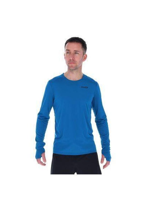 BOXRAW - Bluza do biegania męska Inov-8 Performance Long Sleeve. Kolor: niebieski. Długość rękawa: długi rękaw
