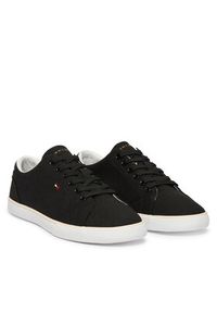 TOMMY HILFIGER - Tommy Hilfiger Tenisówki Th Low Profile Vulc Canvas FW0FW09102 Czarny. Kolor: czarny. Materiał: materiał #6
