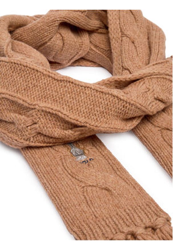 Polo Ralph Lauren Szalik 455981434003 Brązowy. Kolor: brązowy. Materiał: wełna