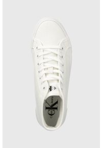 Calvin Klein Jeans trampki VULC FLATFORM BOLD ESSENTIAL damskie kolor biały YW0YW01031. Nosek buta: okrągły. Zapięcie: sznurówki. Kolor: biały. Materiał: materiał, włókno, guma. Szerokość cholewki: normalna #5
