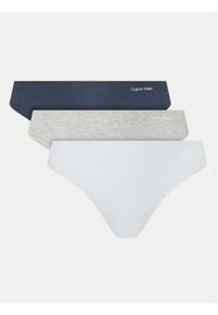Calvin Klein Underwear Komplet stringów Thong 3Pk 000QD5219E Kolorowy. Materiał: bawełna. Wzór: kolorowy