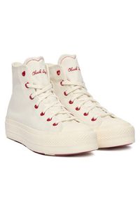 Converse Trampki Chuck Taylor All Star Lift Platform Hearts A19058C Biały. Kolor: biały. Materiał: materiał. Obcas: na platformie #7
