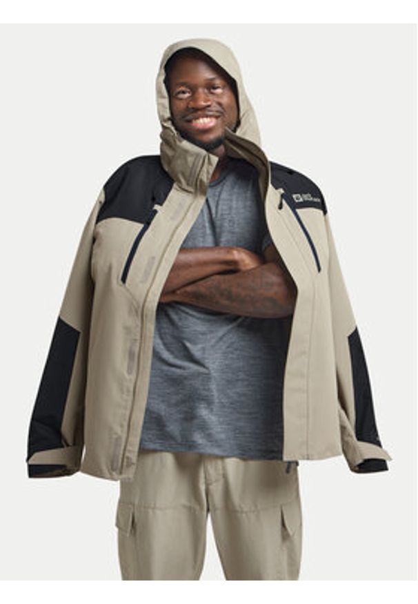 Jack Wolfskin Kurtka outdoor Jasper 2l 1108373 Szary Regular Fit. Kolor: szary. Materiał: syntetyk. Sport: outdoor