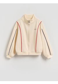 Reserved - Bluza z nadrukiem - kremowy. Kolor: kremowy. Materiał: dzianina. Wzór: nadruk #1