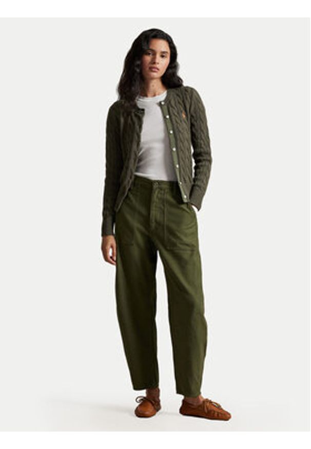 Polo Ralph Lauren Kardigan 211971868500 Zielony Slim Fit. Typ kołnierza: polo. Kolor: zielony. Materiał: bawełna