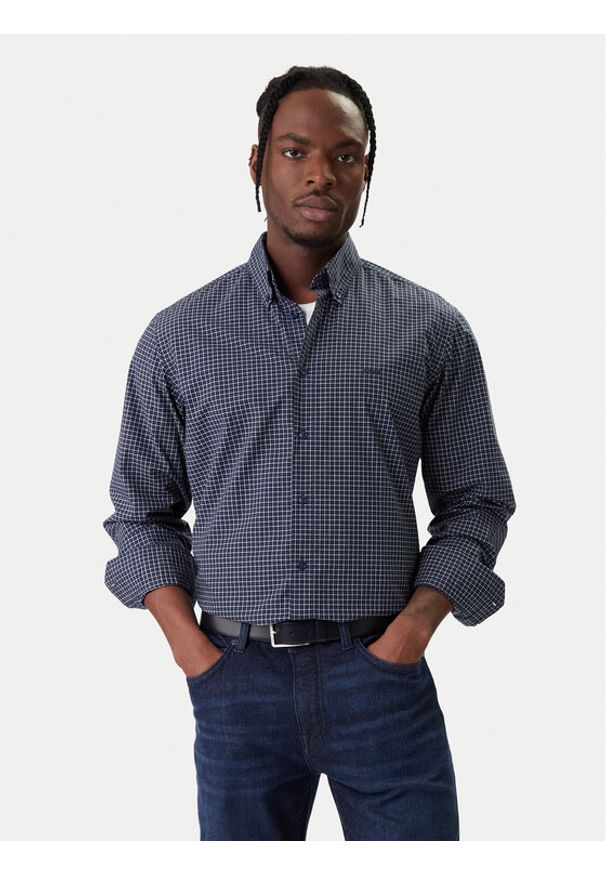 BOSS Koszula Ricoplus 50556464 Granatowy Regular Fit. Kolor: niebieski. Materiał: bawełna