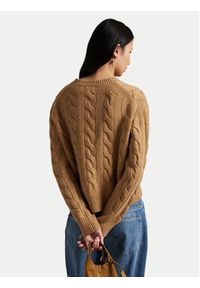 Polo Ralph Lauren Sweter 211A91216005 Beżowy Straight Fit. Typ kołnierza: polo. Kolor: beżowy. Materiał: wełna #6