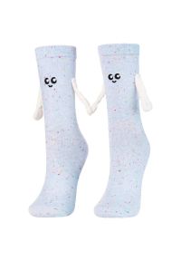 Niebieskie Damskie Skarpety Friends Moraj. Kolor: niebieski. Materiał: bawełna. Wzór: haft, kolorowy #1